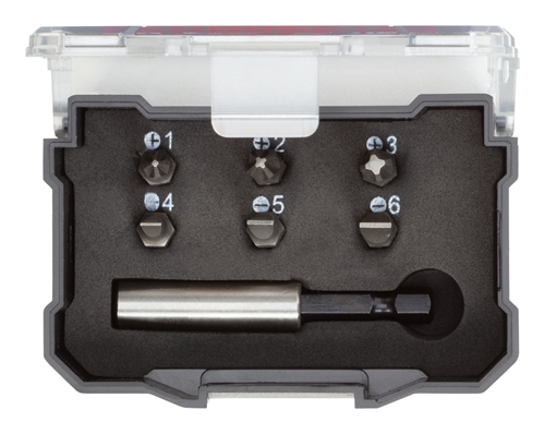BOITE A EMBOUTS 1/4" 7 pièces PH+SL+porte-embout magnétique