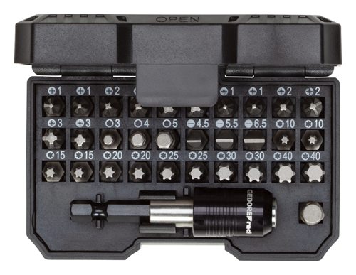 BOITE A EMBOUTS 1/4" 32 pièces SL+PH+PZ+TX+6 bords