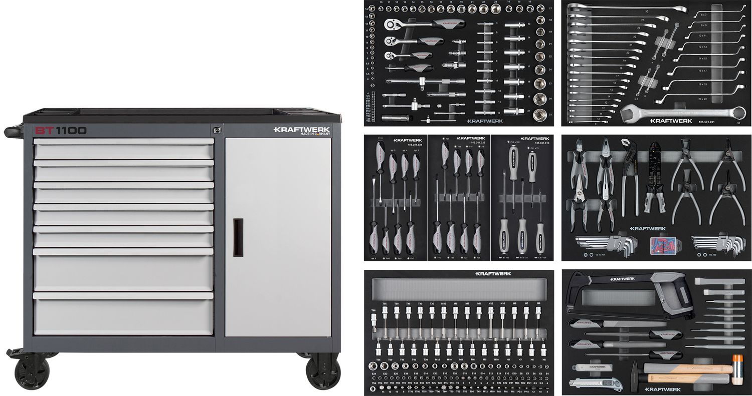 Servante d'atelier BT1100, 7 tiroirs, 300 pcs.