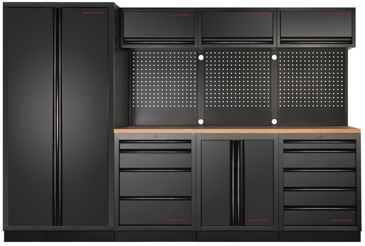 Mobilier d'atelier 4 éléments, 2-porte MOBILIO Hêtre BLK