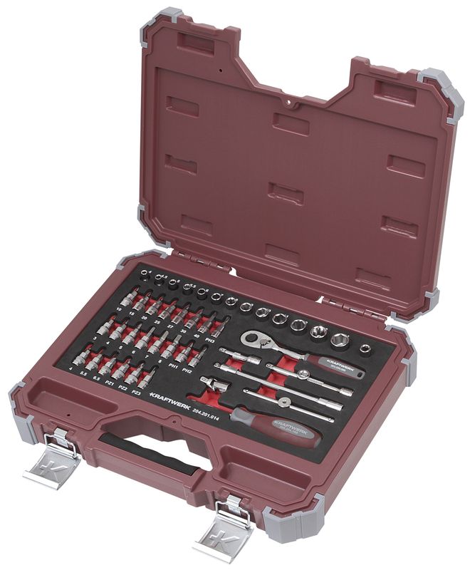 Coffret de douilles, 1/4", 44 pcs.