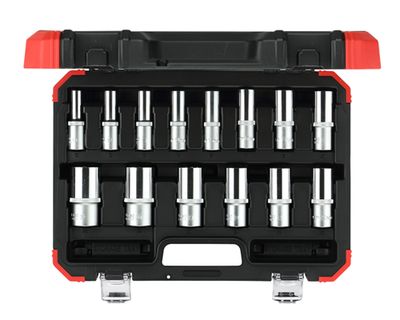 JEU DE CLES A DOUILLES 1/2" 14 pièces, hexagonales 10-32 mm