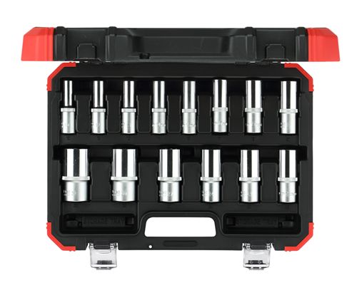 JEU DE CLES A DOUILLES 1/2" 14 pièces, hexagonales 10-32 mm