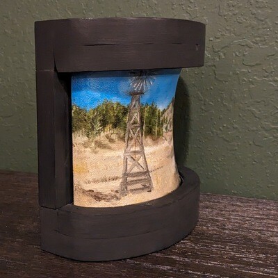 Hay bales and Windmill