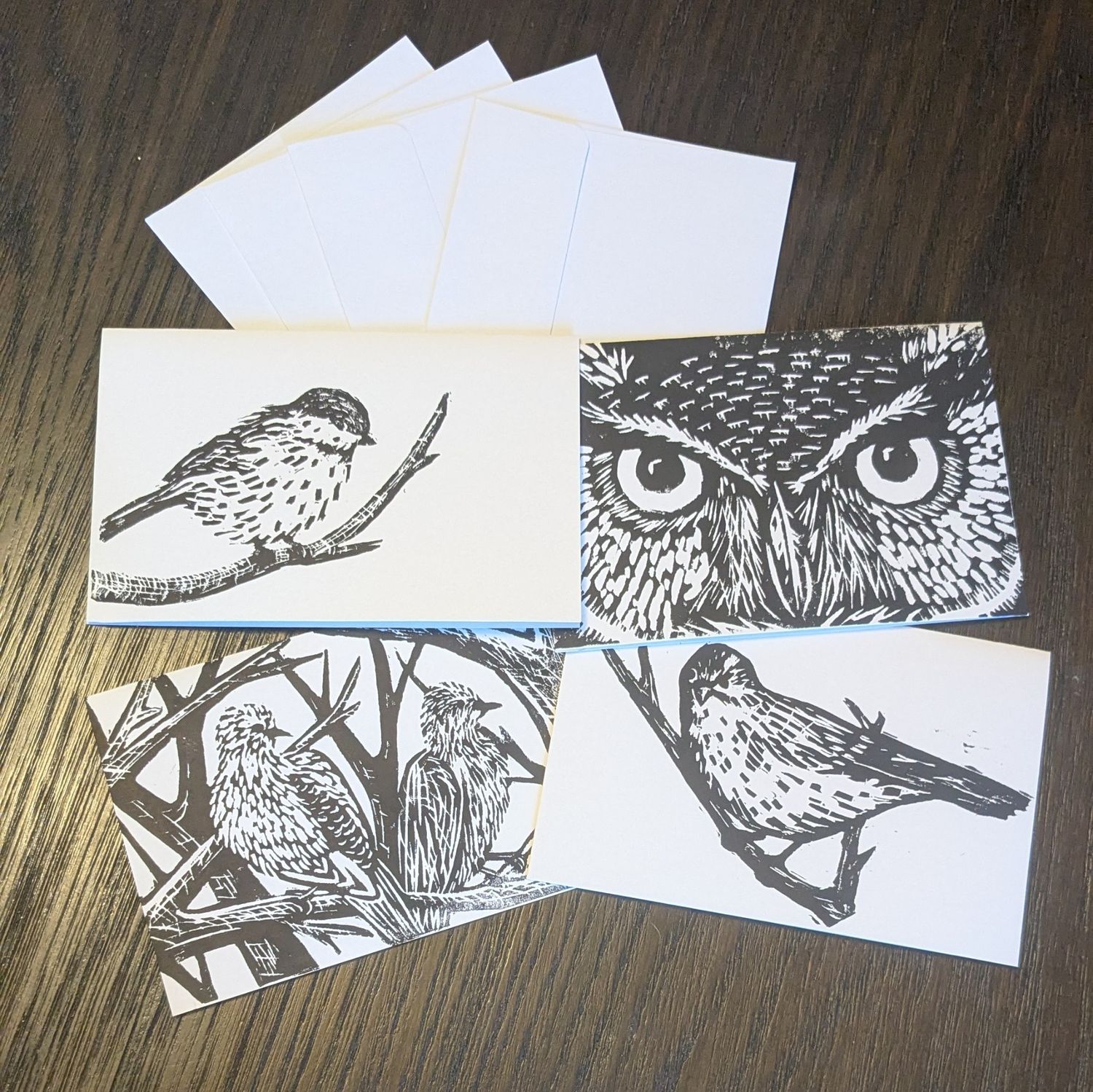 4 Pack Bird Greeting Cards