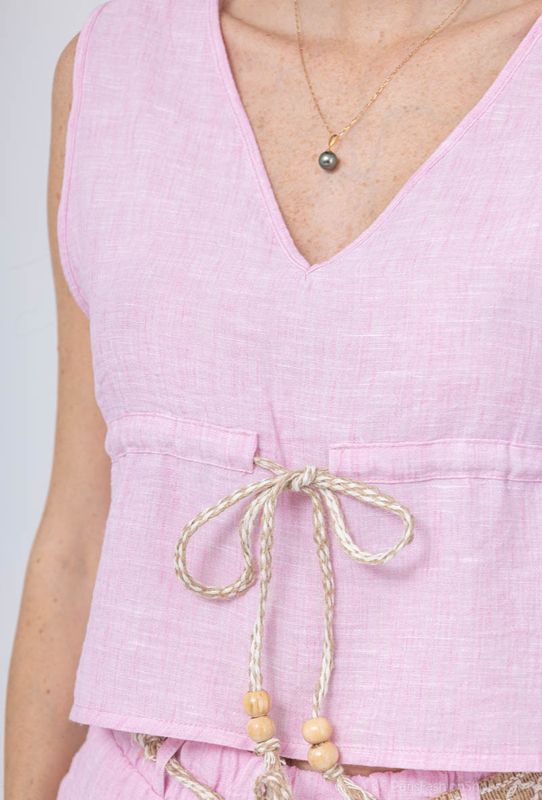 Set top y pantalón cuello V