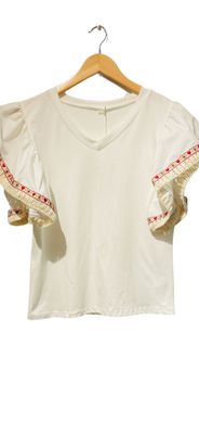 Franela Lumine Tee de Algodón con Mangas Decoradas