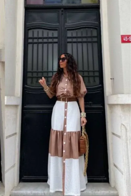 SET de falda bicolor