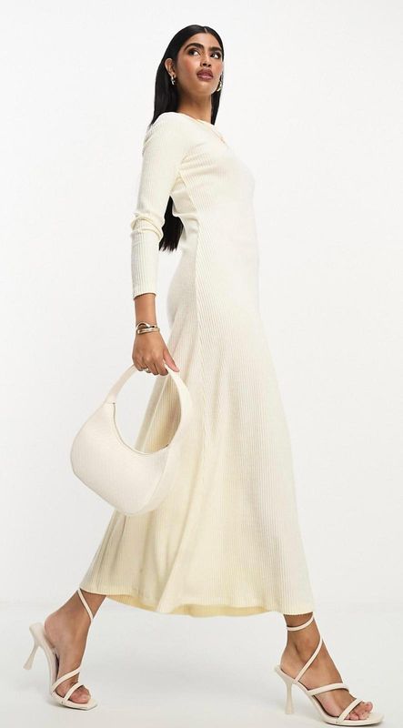 Vestido maxi manga larga