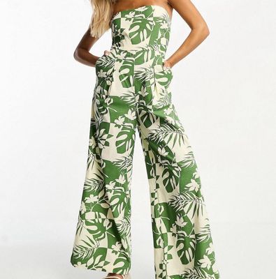 Jumpsuit lino floral