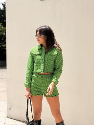 Conjunto verde de cuadros