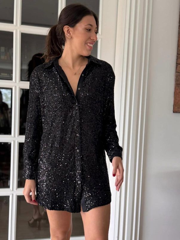 Camisa elegante de lentejuelas