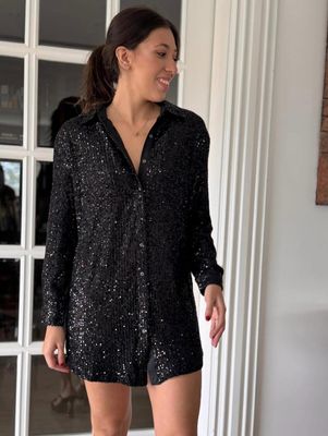 Camisa elegante de lentejuelas