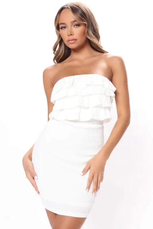 Vestido corto con ruffles