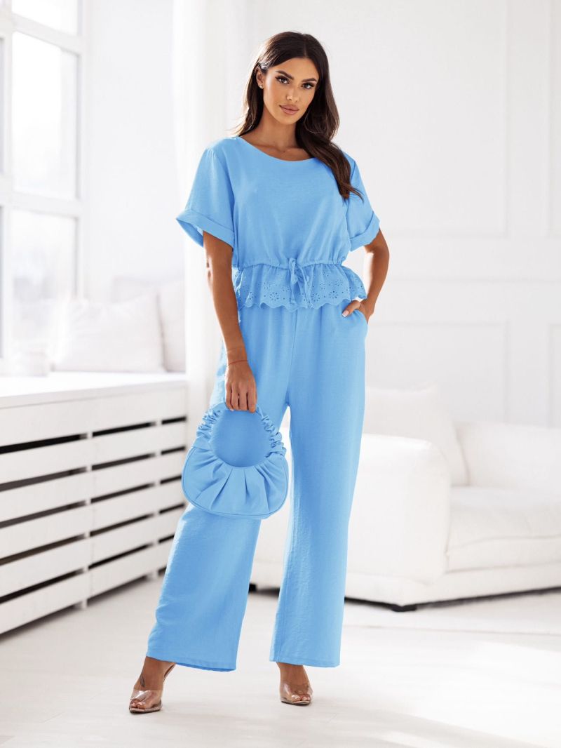 Conjunto top de encaje y cordón de viscosa