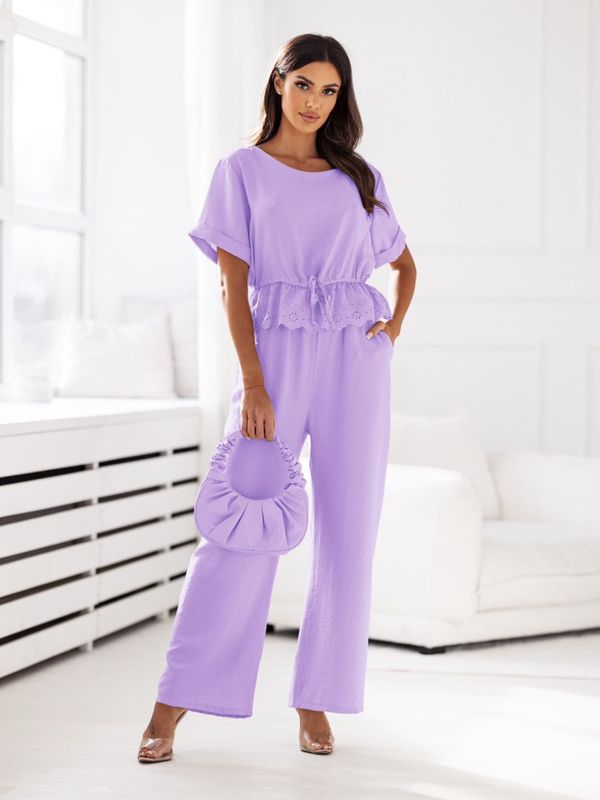 Conjunto top de encaje y cordón de viscosa