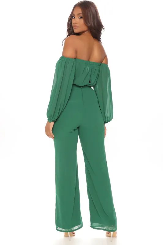 Jumpsuit Esmeralda Off-Shoulder en Silueta Fluida