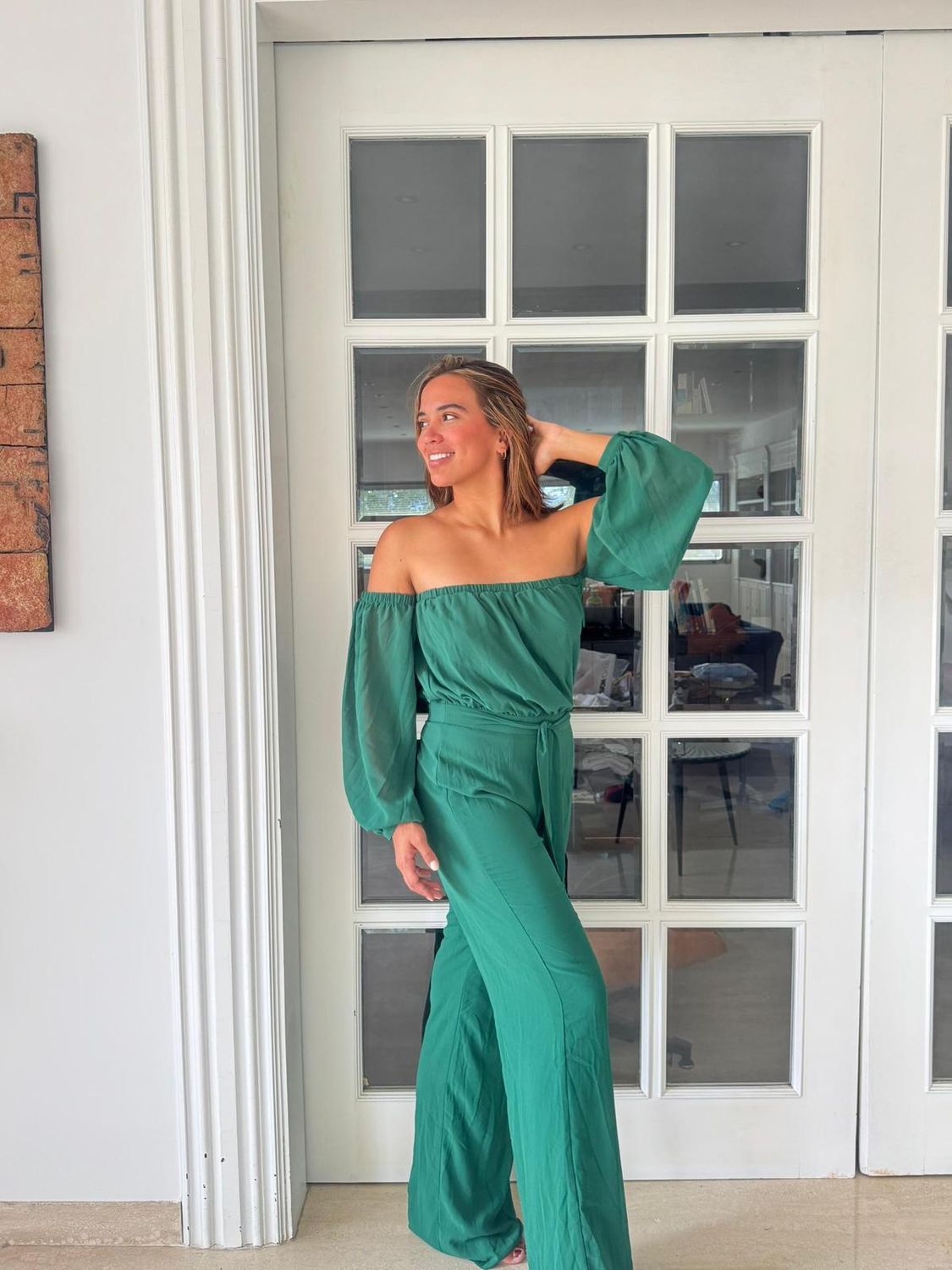 Jumpsuit Esmeralda Off-Shoulder en Silueta Fluida
