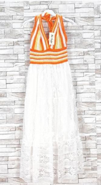 Vestido largo playero de crochet