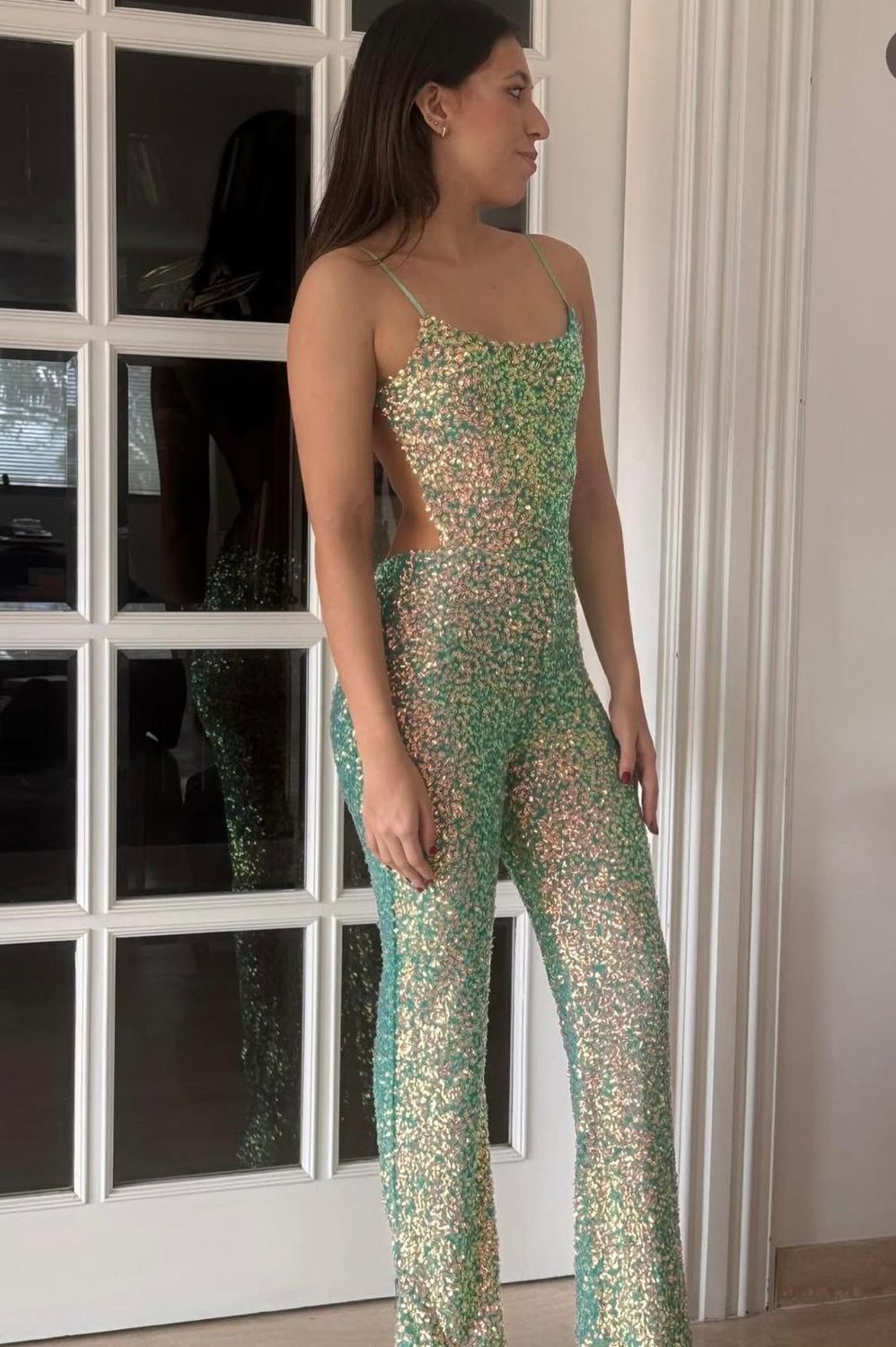 Jumpsuit verde elegante