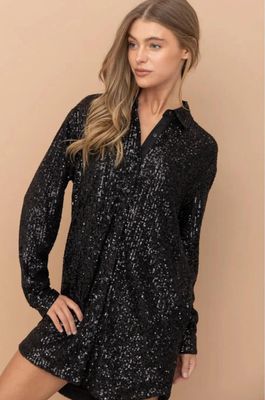 Camisa elegante de lentejuelas