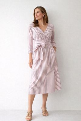 Vestido Camisero Midi Rayas Elegance