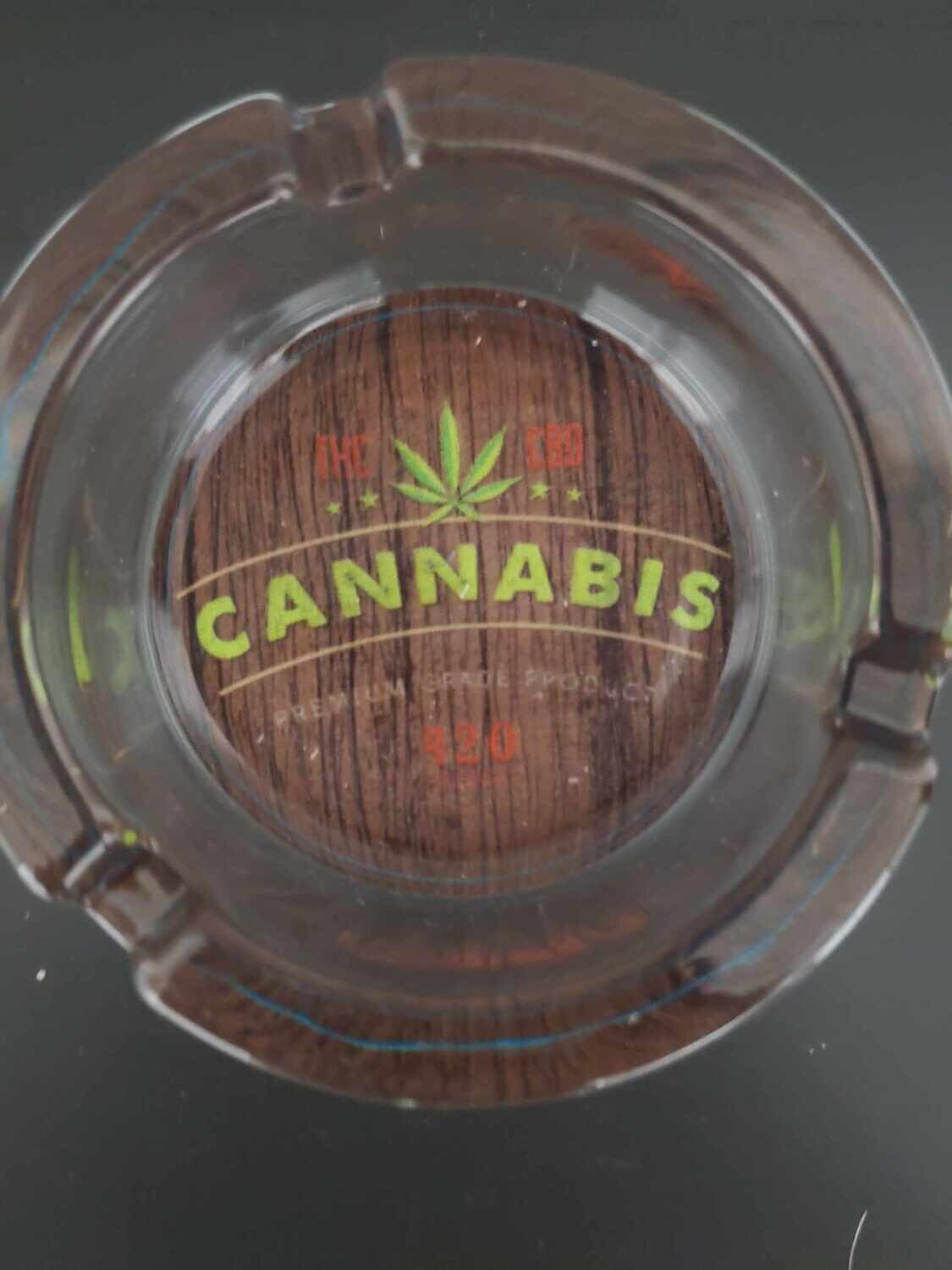 Glass Ashtray Cannabis LMT