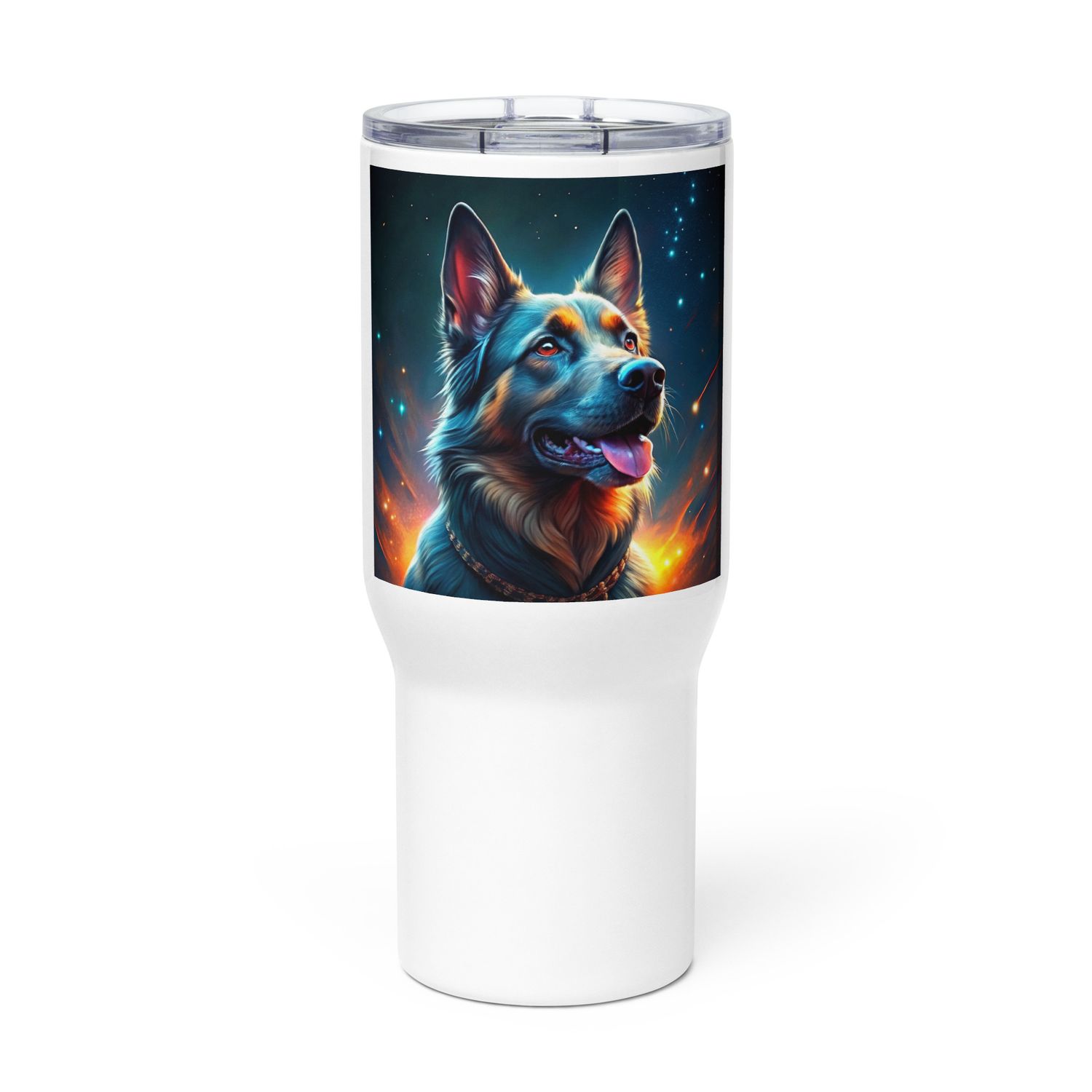 Travel mug with a handle shepherd lovers