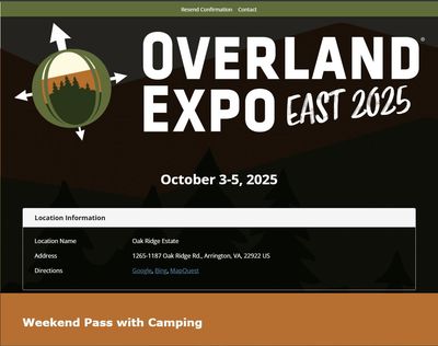 ROAMER CAMP @ Overland Expo East (Deposit)