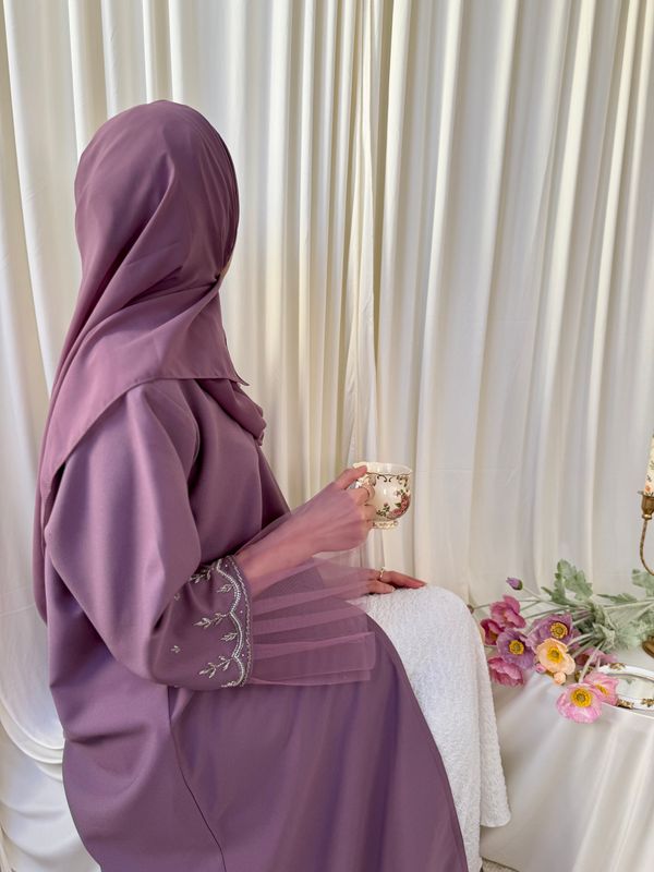 Princess Plum Abaya with hijab