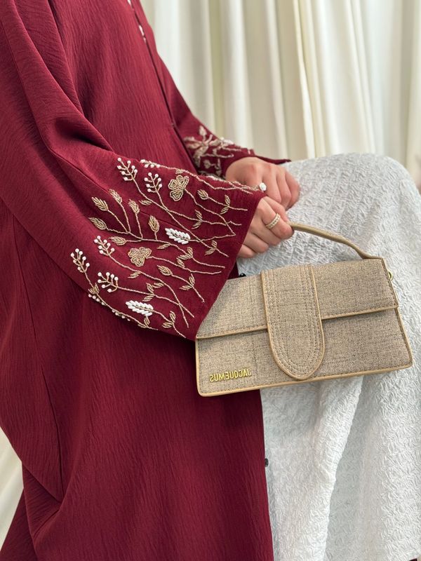 Glimmer Abaya in Maroon with hijab