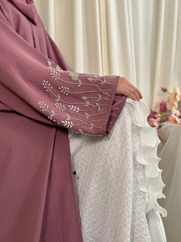 Glimmer Abaya in Mauve with Hijab