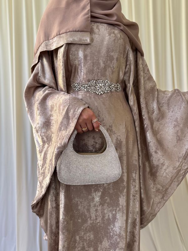 Butterfly Abaya in Almond