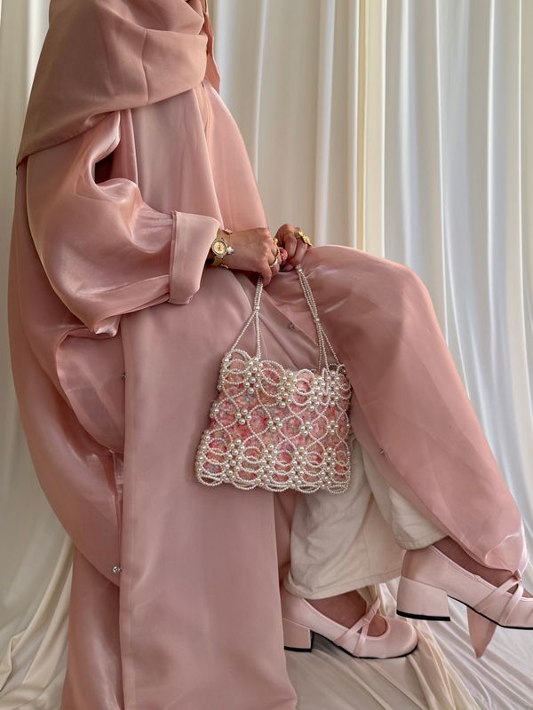 Double Sided/Wide Abaya in Blossom Pink