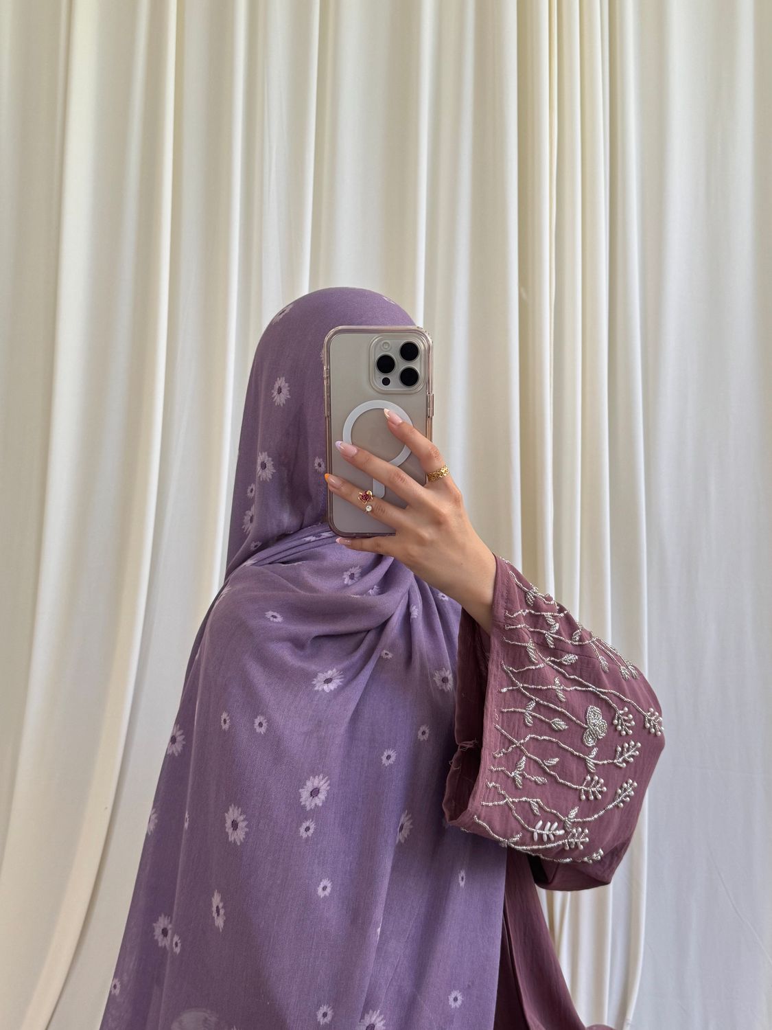 Ube Floral Modal Hijab
