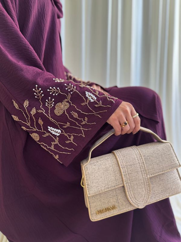 Glimmer Abaya in Dark Purple