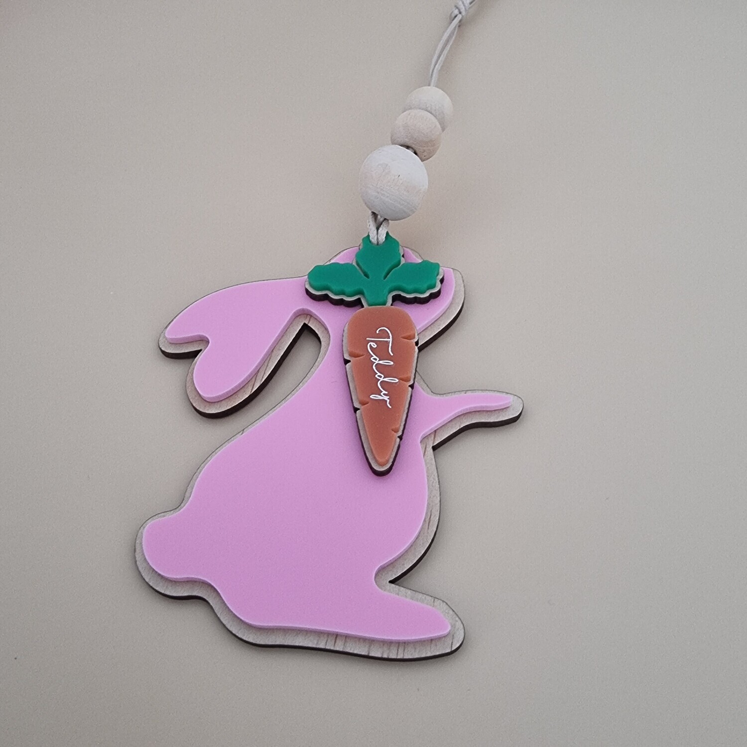 EASTER BUNNY TAG WITH PERSONALISED CARROT