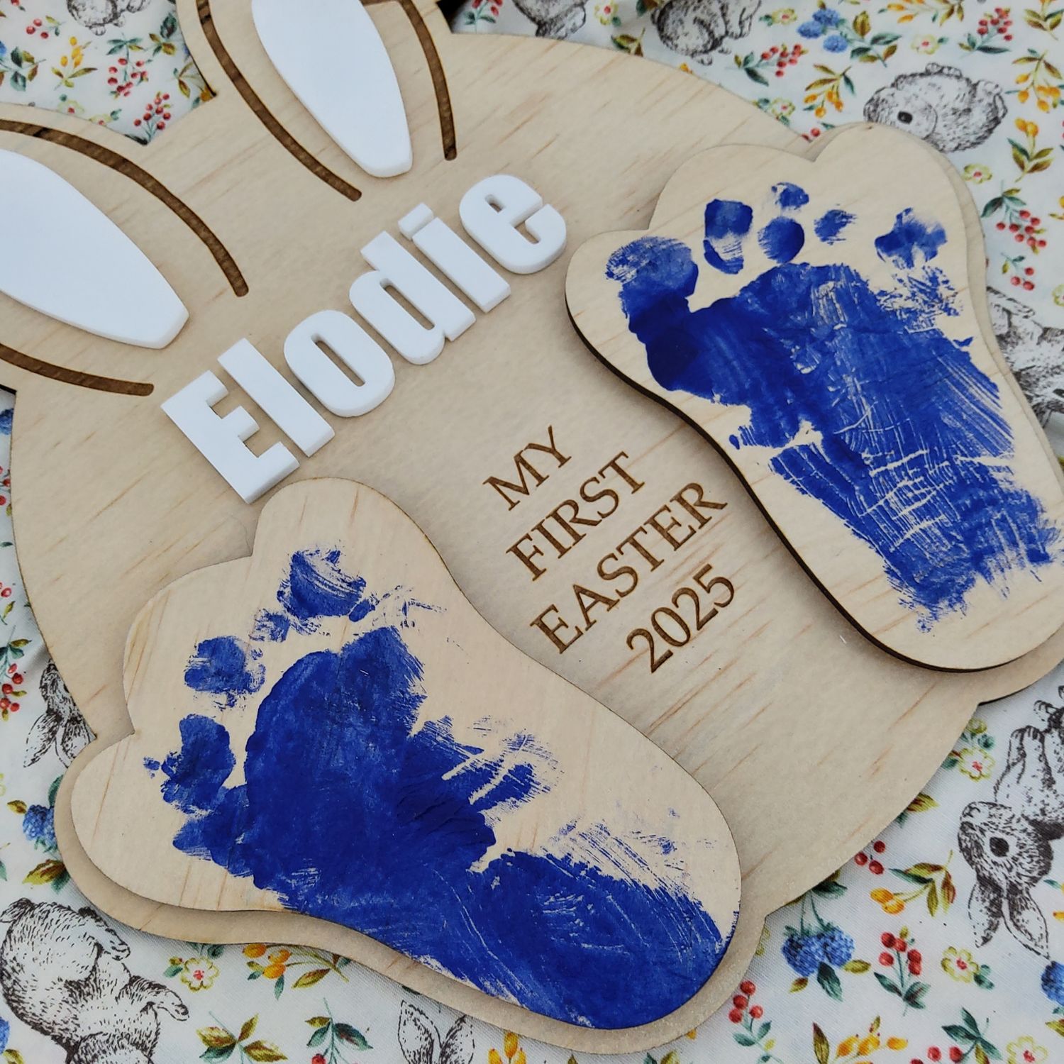 EASTER BUNNY FOOT PRINT PLAQUE