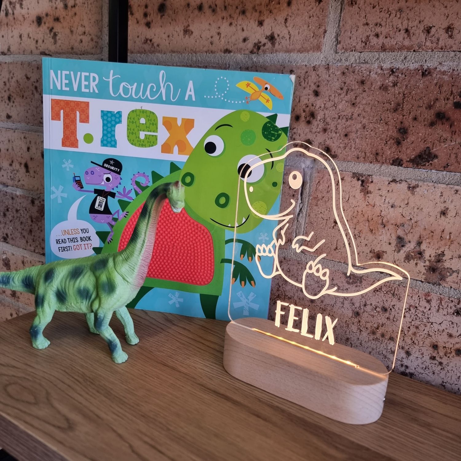 Baby Dino Themed Personalised LED Night Light