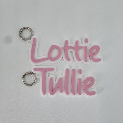 ACRYLIC DOUBLE LAYER NAME KEY / BAG TAGS
