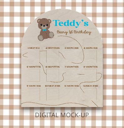 BEARY 1ST BIRTHDAY BOARD - PHOTO DISPLAY