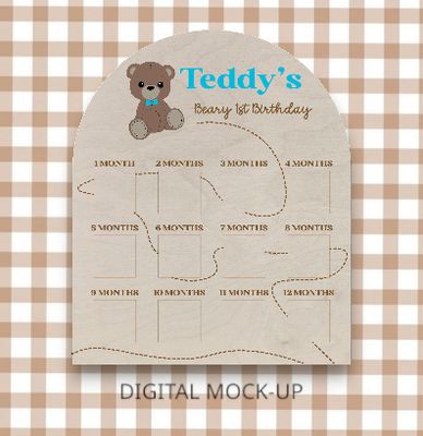 BEARY 1ST BIRTHDAY BOARD - PHOTO DISPLAY