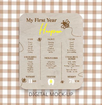 MY FIRST YEAR - BEE THEMED MILESTONE BOARD