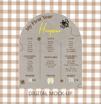 MY FIRST YEAR - BEE THEMED MILESTONE BOARD