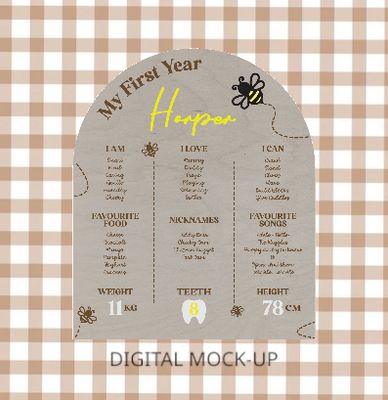 MY FIRST YEAR - BEE THEMED MILESTONE BOARD