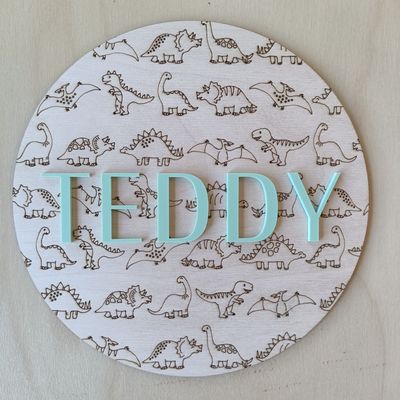 Personalised Dinosaur Pattern Wall Name