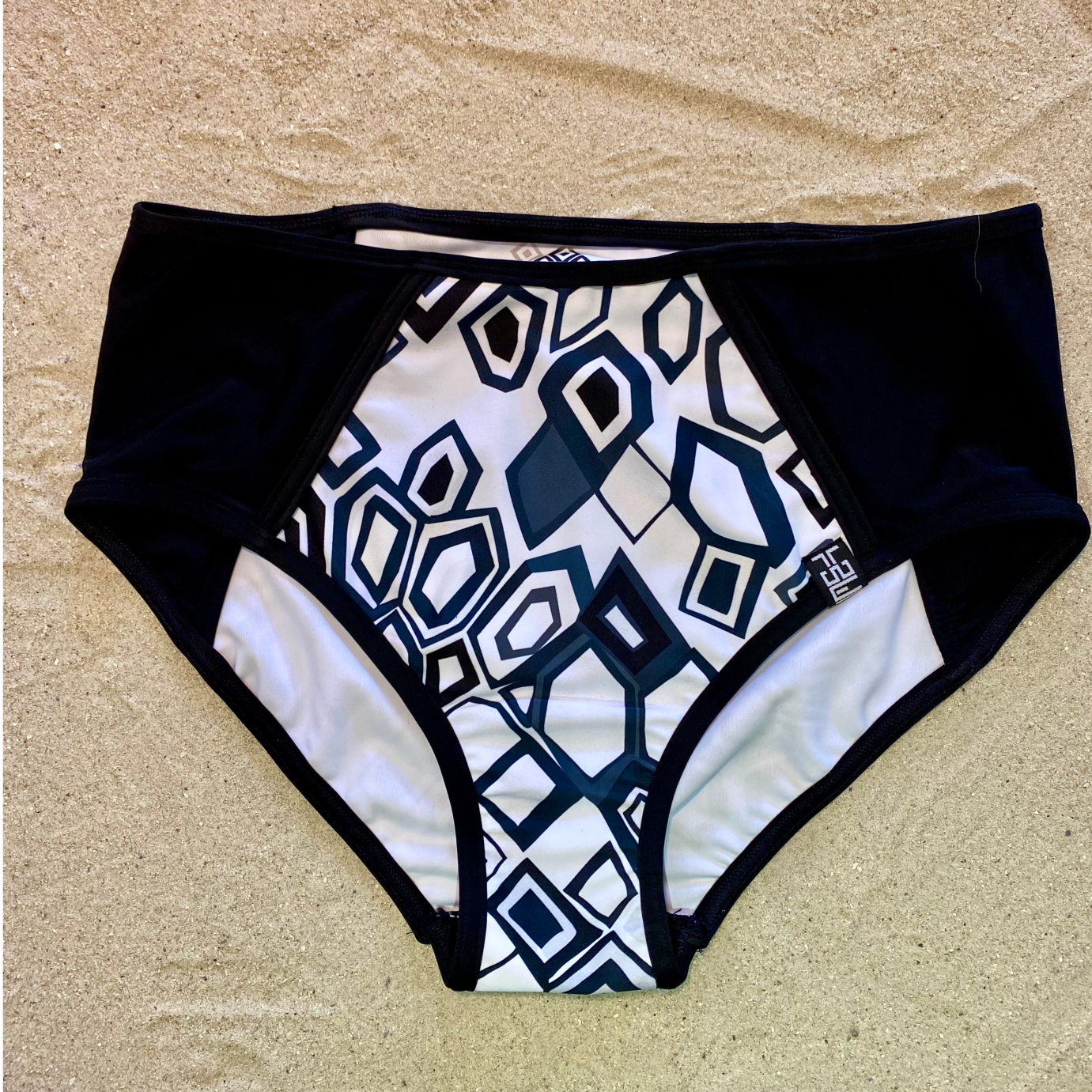 HIGH WAISTED BIKINI BRIEFS: Diangles Blue
