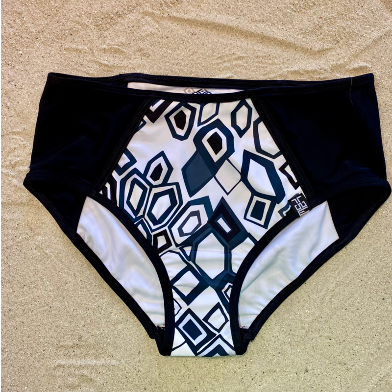 HIGH WAISTED BIKINI BRIEFS: Diangles Blue