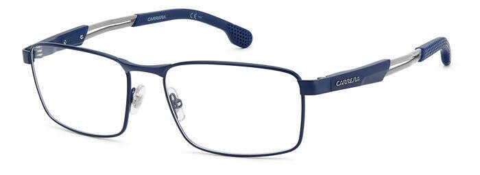Carrera blu con doppia asta grigia
