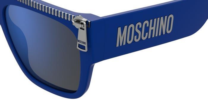 Moschino da sole con zip squadrato blu